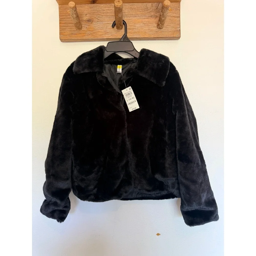 Epic Threads faux fur jacket girls Large 14/16 dressy formal stylish preppy chic